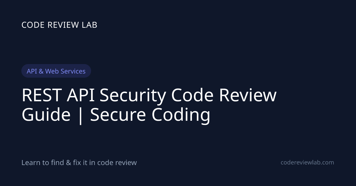 REST API Security Code Review Guide | Secure Coding