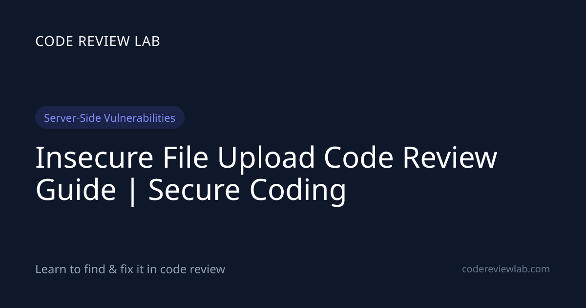 Insecure File Upload Code Review Guide | Secure Coding