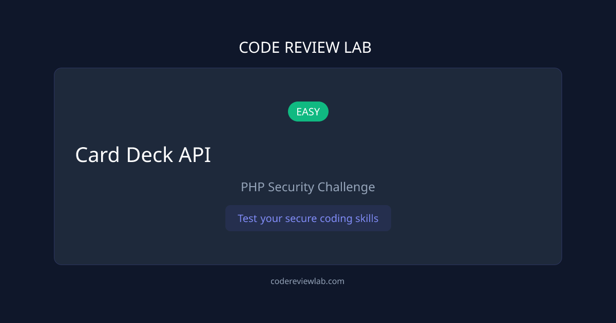 Card Deck API | EASY PHP Challenge