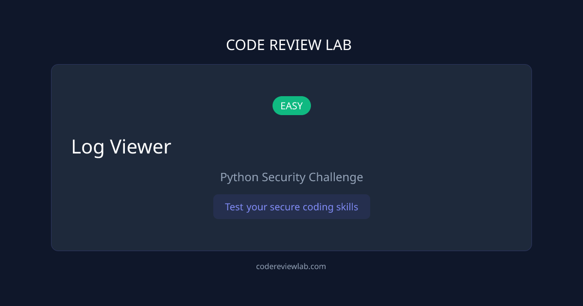 Log Viewer | EASY Python Challenge