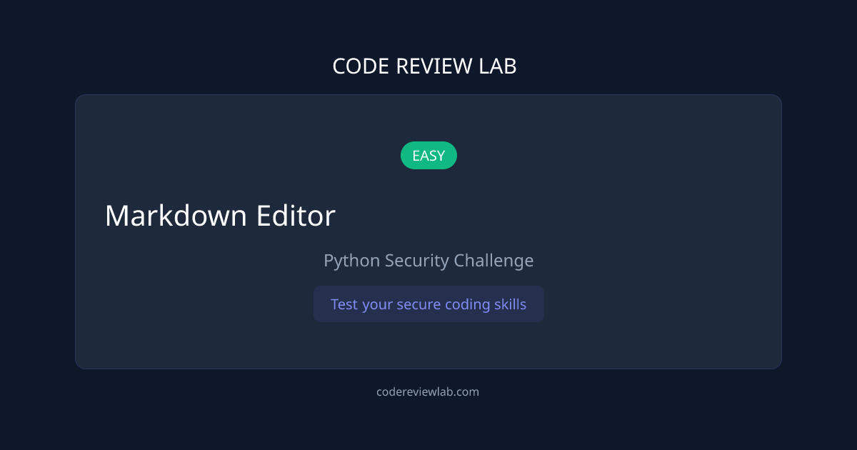 Markdown Editor | EASY Python Challenge