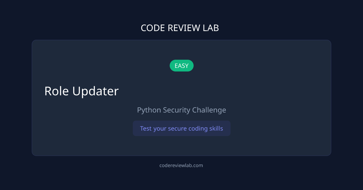 Role Updater | EASY Python Challenge