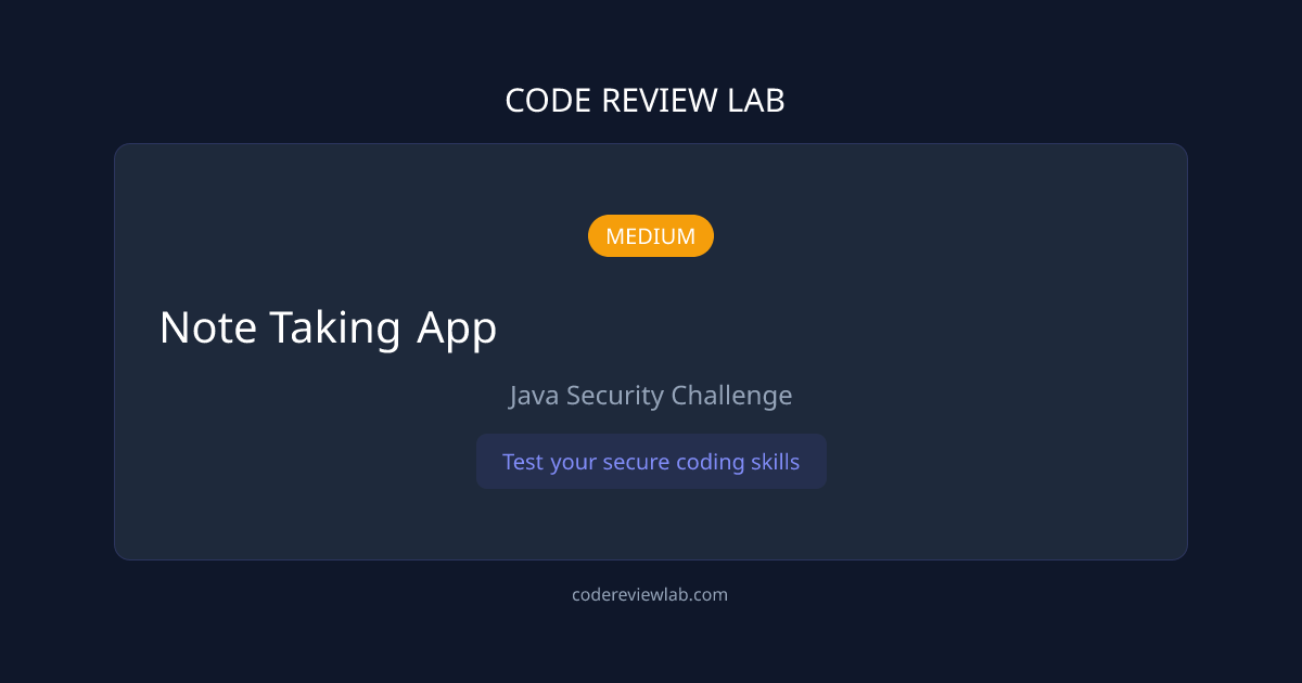 Note Taking App | MEDIUM Java Challenge