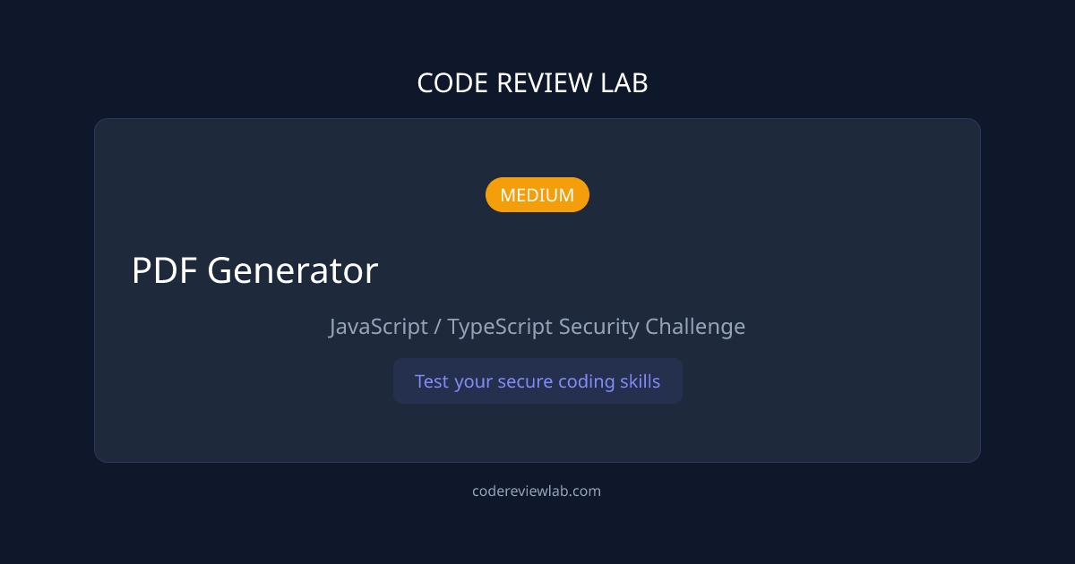 PDF Generator | MEDIUM JavaScript / TypeScript Challenge